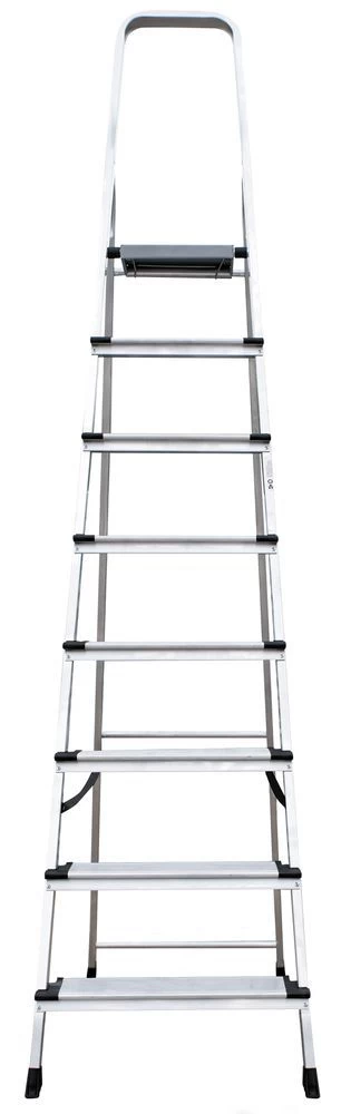 Стремянка алюминиевая с широкой ступенью Новая Высота 8 ступеней (арт. 2117108) от магазина ЛесКонПром.ру