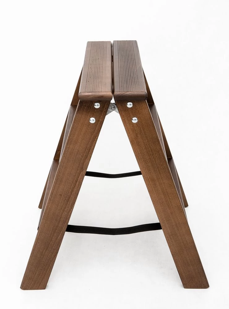 Стремянка двухсторонняя деревянная Hoz-Block Марк 3 ступени Черная (арт. ДДС-3Ч) от магазина ЛесКонПром.ру