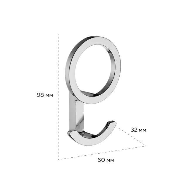 Крючок мебельный KERRON 0240 хром глянец от магазина ЛесКонПром.ру
