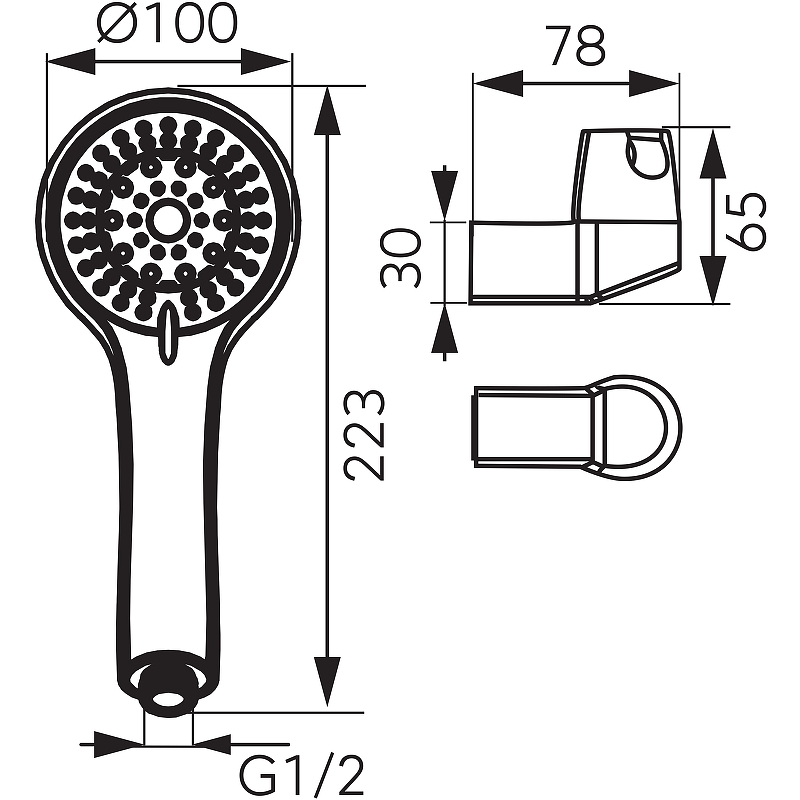 Душевой гарнитур Ferro Sera U500 Хром от магазина ЛесКонПром.ру