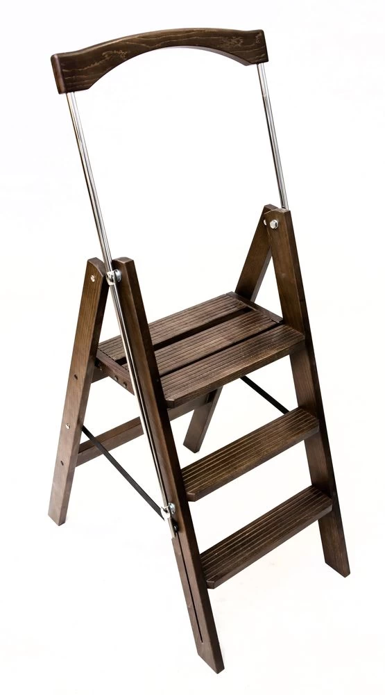 Стремянка деревянная Hoz-Block Серж 3 ступени Венге (арт. СДР-3В) от магазина ЛесКонПром.ру