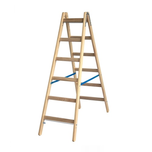 Стремянка деревянная двухсторонняя Krause Stabilo 2х6 ступеней (арт. 170088) от магазина ЛесКонПром.ру