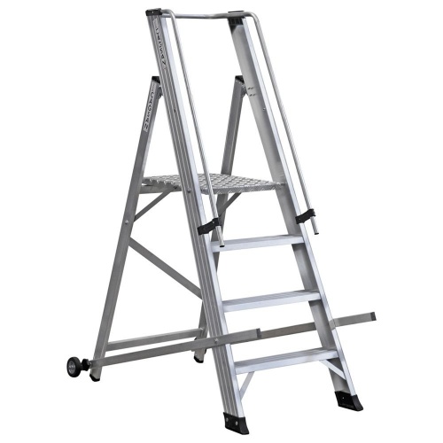 Складская профессиональная алюминиевая стремянка 4 ступени CAGSAN арт.VE3 от магазина ЛесКонПром.ру