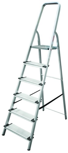 Стремянка алюминиевая с широкой ступенью Новая Высота 6 ступеней (арт. 1117106) от магазина ЛесКонПром.ру