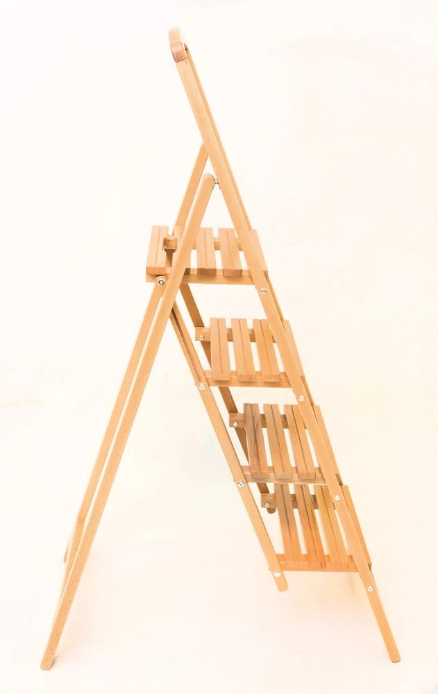 Стремянка деревянная с широкими ступенями Hoz-Block Микки 4 ступени Светлая (арт. СДМ-4С) от магазина ЛесКонПром.ру