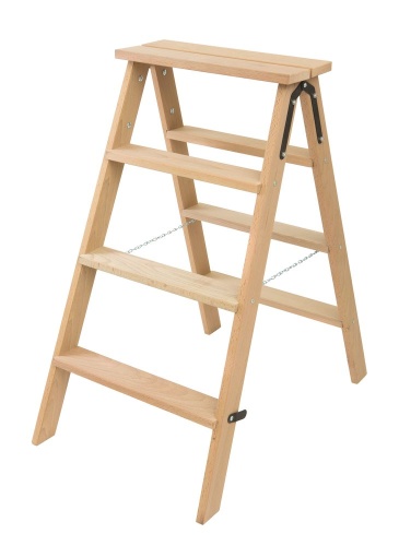Стремянка двухсторонняя деревянная со ступенями Hoz-Block Штукатур 2x4 ступени (арт. СДДШ-4) от магазина ЛесКонПром.ру