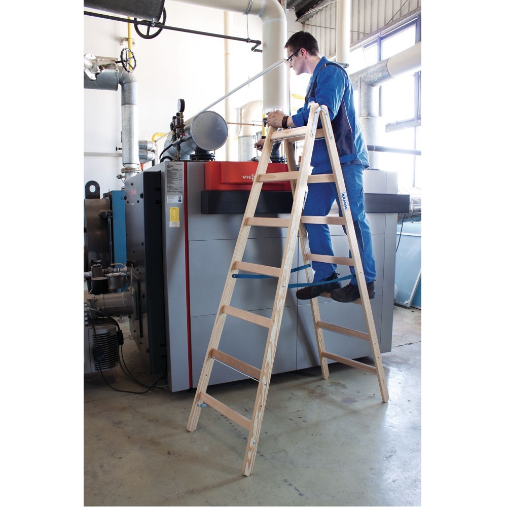 Стремянка деревянная двухсторонняя Krause Stabilo 2х4 ступени (арт. 170064) от магазина ЛесКонПром.ру