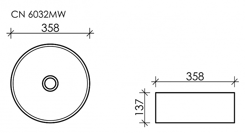 Раковина-чаша Ceramica Nova Element 36 CN6032MW Белая матовая от магазина ЛесКонПром.ру