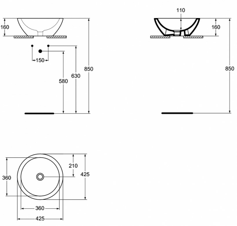 Раковина-чаша Ideal Standard Strada 42 K078301 Euro White от магазина ЛесКонПром.ру