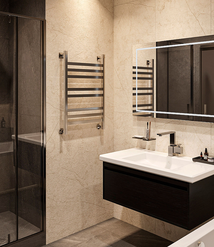 Водяной полотенцесушитель EWRIKA Деметра КВ7 80х50 Хром от магазина ЛесКонПром.ру