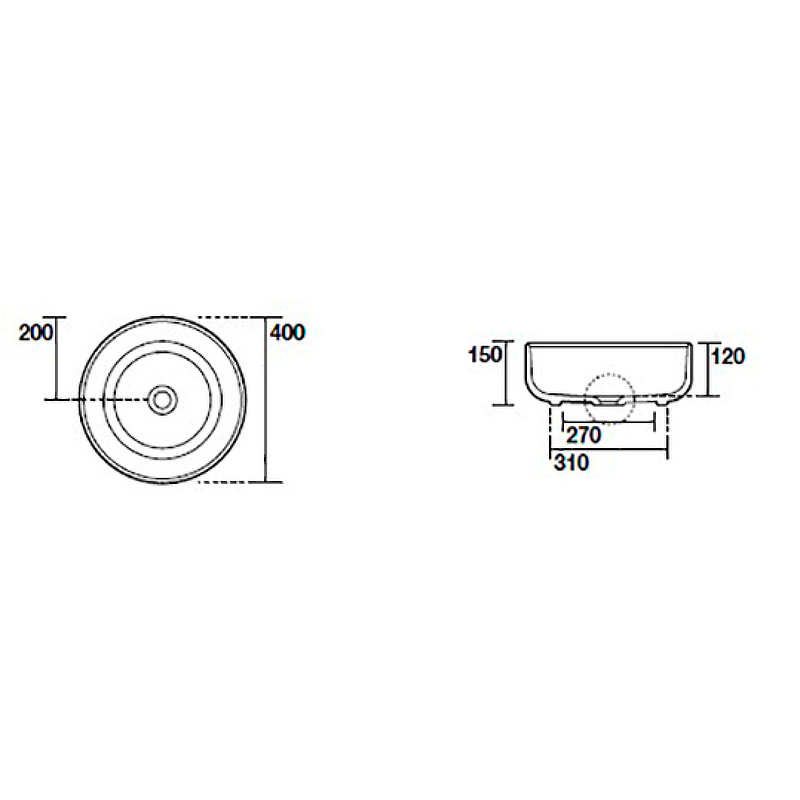 Раковина-чаша Kerasan Nolita 40 534401 Белая от магазина ЛесКонПром.ру
