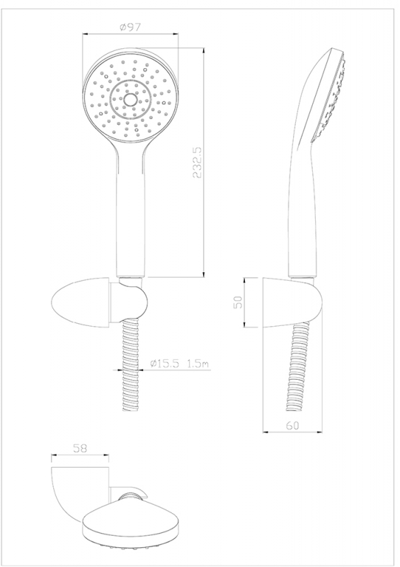 Душевой гарнитур Damixa Eclipse 914540000 Золото от магазина ЛесКонПром.ру