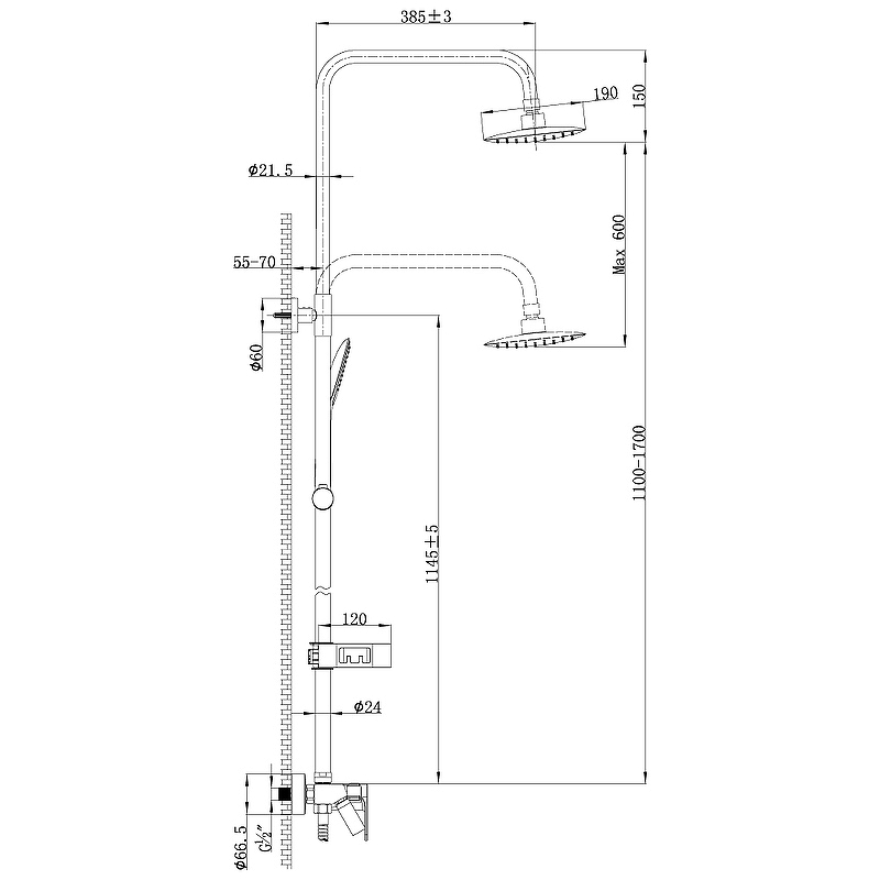 Душевая система Lemark Tropic LM7002C Хром от магазина ЛесКонПром.ру