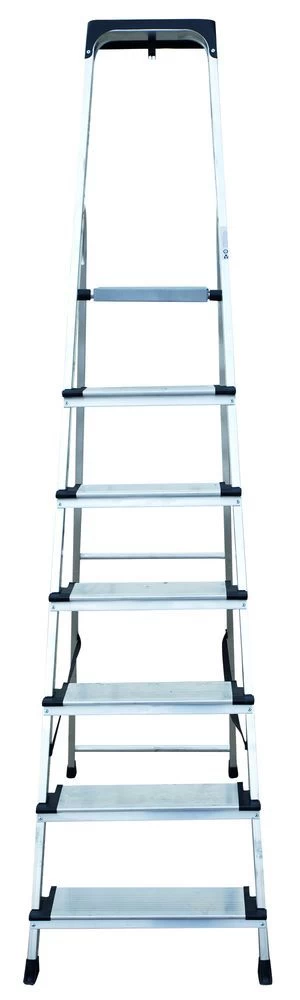Стремянка алюминиевая с широкой ступенью и органайзером Новая Высота 7 ступеней (арт. 2118107) от магазина ЛесКонПром.ру