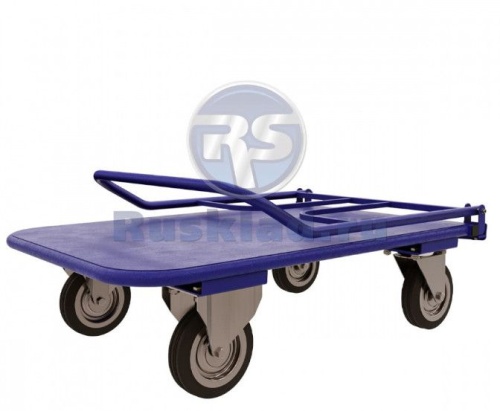Тележка платформенная со складной ручкой, система трансформации - педаль. ТПСР 2 М П 600х900 RUSKLAD без колес от магазина ЛесКонПром.ру
