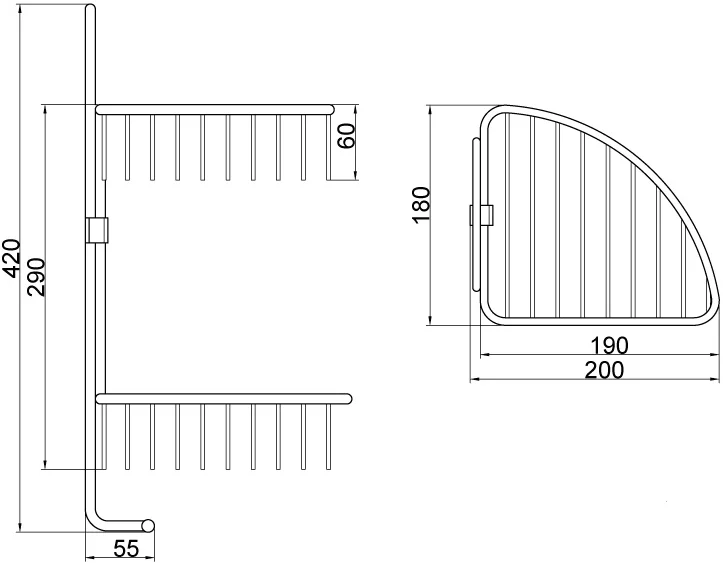 Полка Veragio Basket VR.GFT-9037.BR бронза от магазина ЛесКонПром.ру