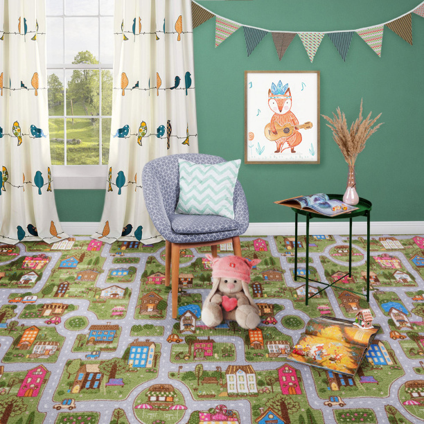 Ковролин Дороги зеленый 4 м от магазина ЛесКонПром.ру