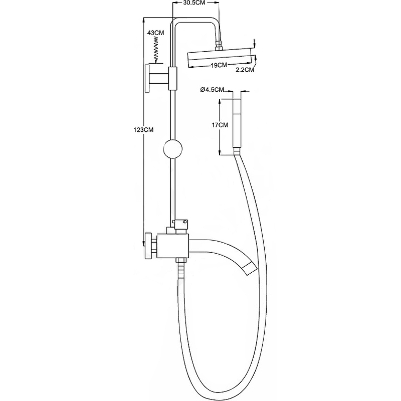 Душевая система Potato P3598 Сатин от магазина ЛесКонПром.ру
