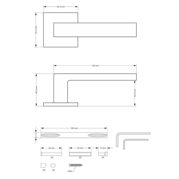 Ручки дверные NEODECO Lake EN черные от магазина ЛесКонПром.ру