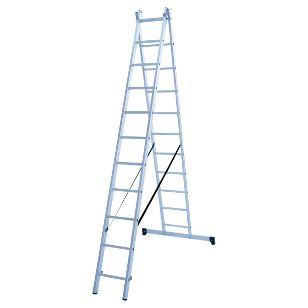 Лестница двухсекционная Новая Высота алюминиевая 11 ступеней от магазина ЛесКонПром.ру