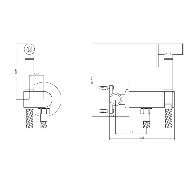 Гигиенический душ Esko SMH03 встраиваемый от магазина ЛесКонПром.ру
