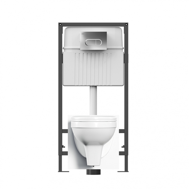 Инсталляция Damixa Jupiter с унитазом, сиденьем, кнопкой хром от магазина ЛесКонПром.ру