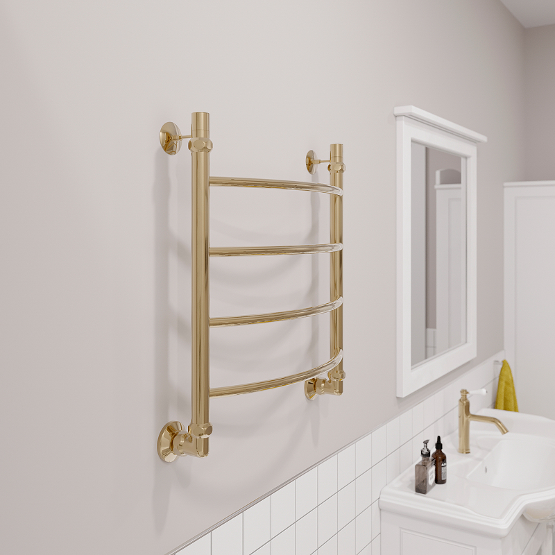 Водяной полотенцесушитель EWRIKA Сафо D 60х50 Золото от магазина ЛесКонПром.ру