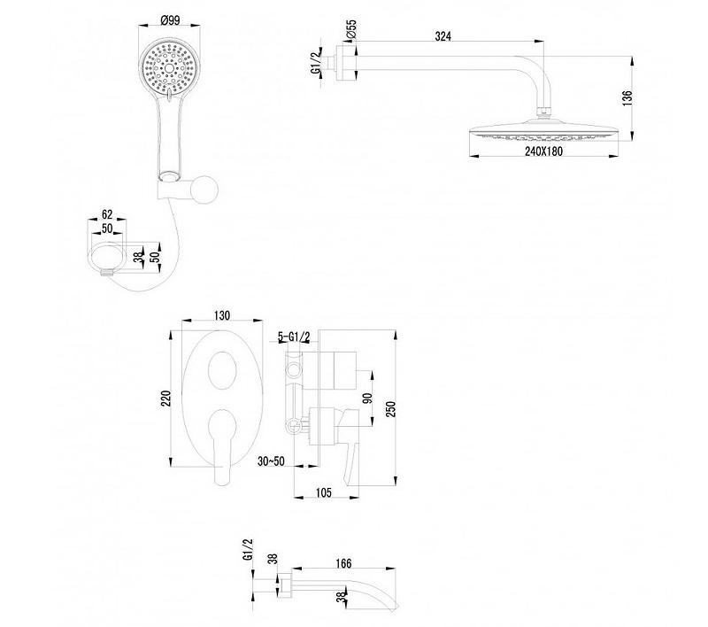 Душевая система Lemark Atlantiss LM3222C Хром от магазина ЛесКонПром.ру