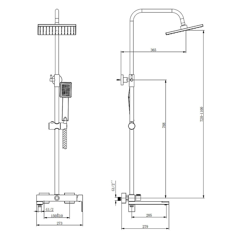 Душевая система Belz B613 B24613 Хром от магазина ЛесКонПром.ру