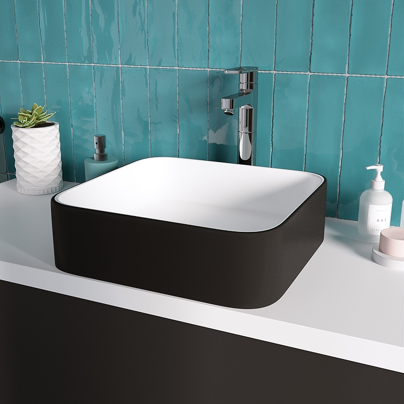 Раковина-чаша Grossman 40 GR-4042BW Белая Черная от магазина ЛесКонПром.ру