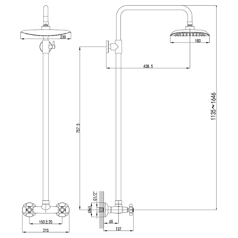 Душевая система Lemark Standard LM2160C Хром от магазина ЛесКонПром.ру