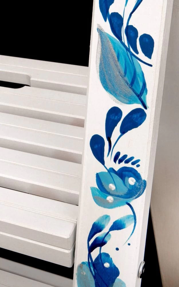 Стремянка деревянная с широкими ступенями Hoz-Block Микки 3 ступени Гжель (арт. СДМ-3Г) от магазина ЛесКонПром.ру