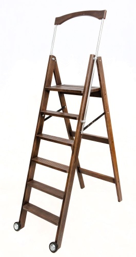 Стремянка деревянная Hoz-Block Серж 6 ступеней Венге (арт. СДР-6В) от магазина ЛесКонПром.ру