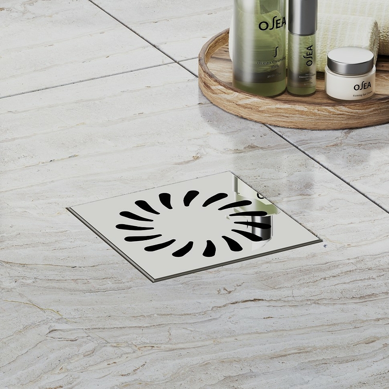 Душевой трап Paini 381A с решеткой Хром от магазина ЛесКонПром.ру