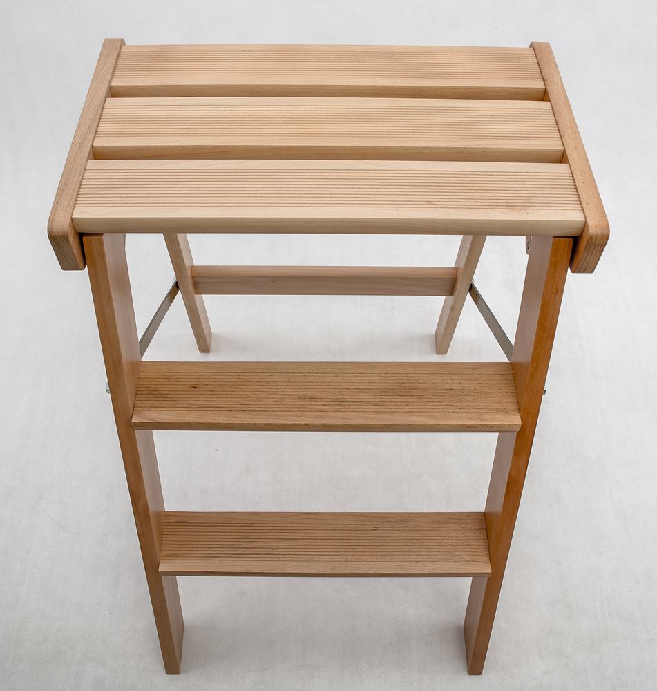 Стремянка-табурет деревянная Hoz-Block Джексон 3 ступени Светлая (арт. СДТД-3С) от магазина ЛесКонПром.ру