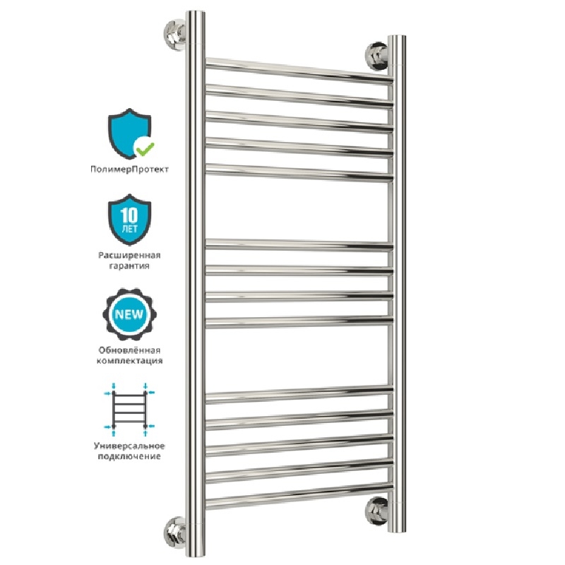 Водяной полотенцесушитель Сунержа Богема прямая 800х400 Хром от магазина ЛесКонПром.ру