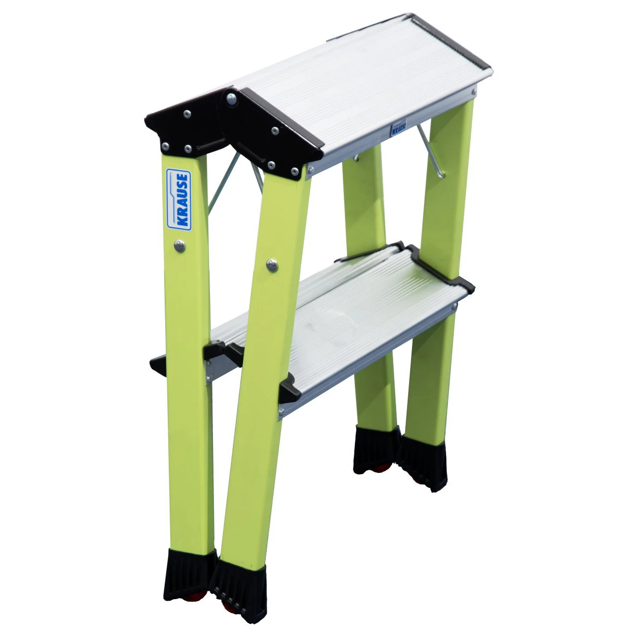 Стремянка алюминиевая двухсторонняя Krause Rolly 2х2 ступени зелёная (арт.130143) от магазина ЛесКонПром.ру