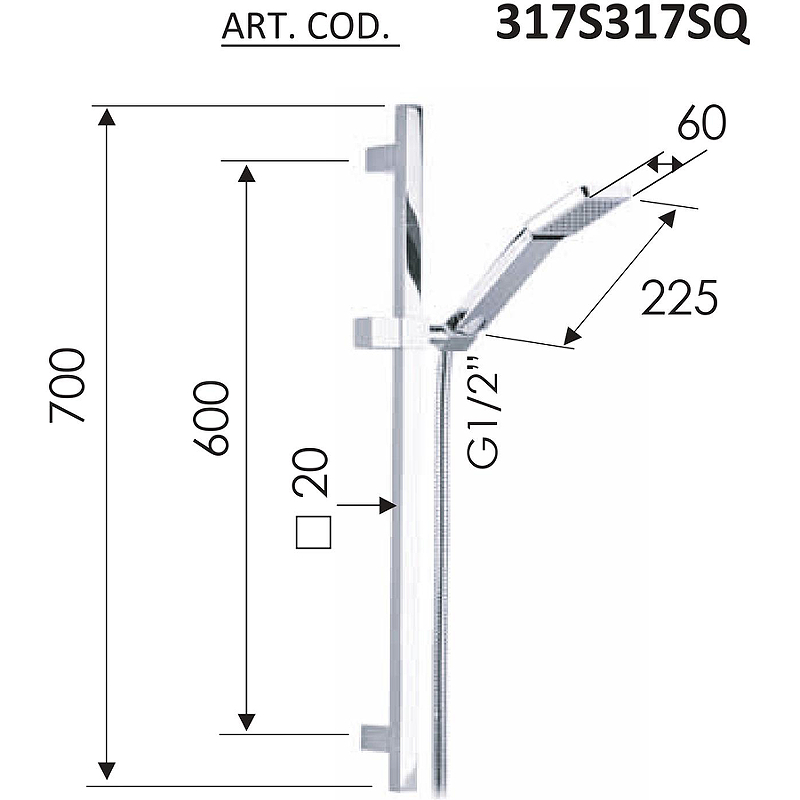 Душевой гарнитур Remer 317S317SQ Хром от магазина ЛесКонПром.ру