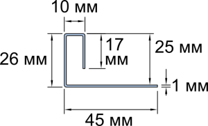 Конечный профиль, 3000мм от магазина ЛесКонПром.ру
