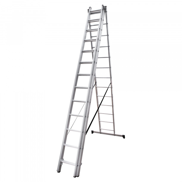 Лестница трехсекционная Новая Высота алюминиевая 13 ступеней от магазина ЛесКонПром.ру