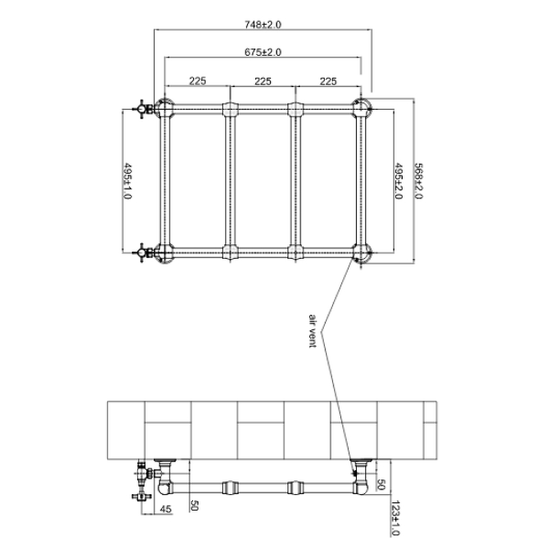 Водяной полотенцесушитель Boheme 718 Бронза от магазина ЛесКонПром.ру