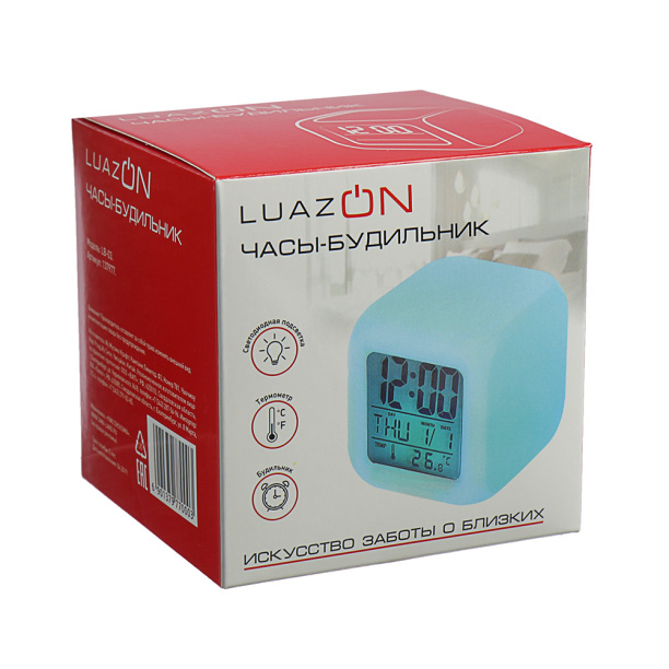 Часы-будильник LuazON 80х80 мм белые от магазина ЛесКонПром.ру