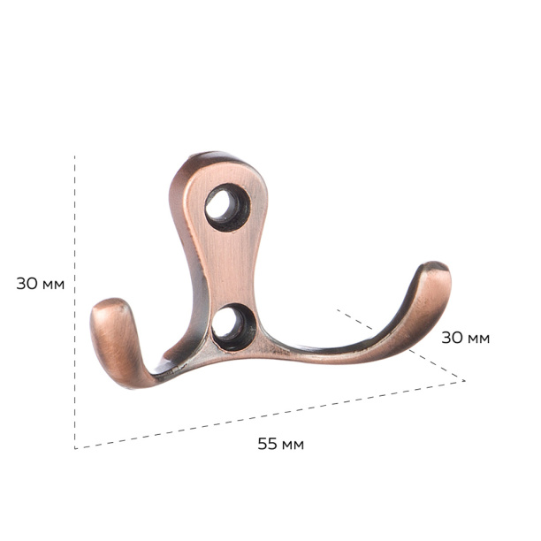 Крючок мебельный KERRON 0010 античная медь от магазина ЛесКонПром.ру
