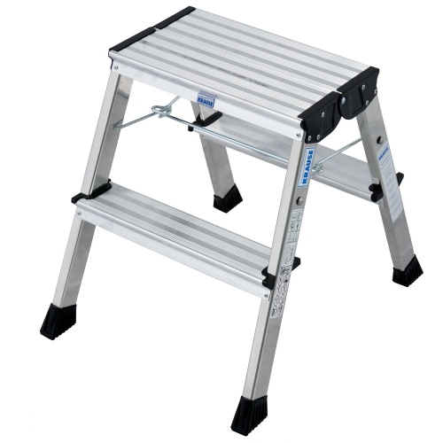 Стремянка алюминиевая двухсторонняя Krause Rolly 2х2 ступени алюминий (арт.130037) от магазина ЛесКонПром.ру
