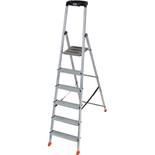 Стремянка алюминиевая Krause Safety 6 ступеней (арт. 128966) от магазина ЛесКонПром.ру