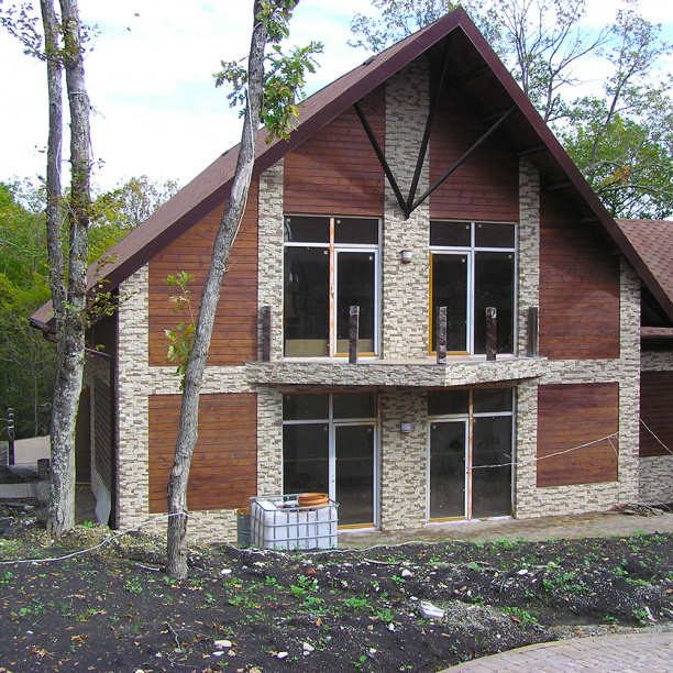 Фасадная плитка Абрау 1085 бежевый упаковка 0,5 м2 от магазина ЛесКонПром.ру