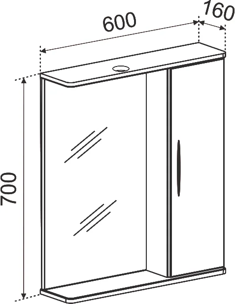 Зеркало Emmy Рокард 60 R, с подсветкой от магазина ЛесКонПром.ру