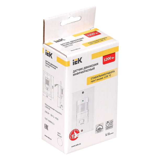 Датчик движения IEK 1200 Вт скрытой установки от магазина ЛесКонПром.ру