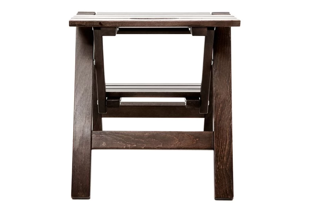 Стремянка-табурет деревянная с широкими ступенями Hoz-Block Микки 2 ступени Черная (арт. СДМТ-2Ч) от магазина ЛесКонПром.ру