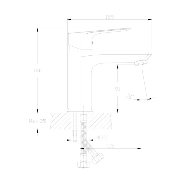 Смеситель для раковины ROSSINKA RS27 хром от магазина ЛесКонПром.ру